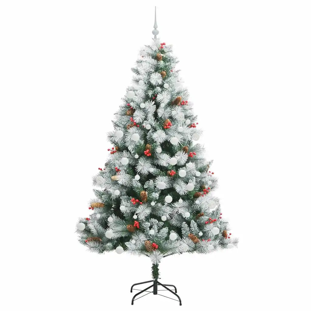 Albero di Natale artificiale Verde e bianco 210 cm 3395191