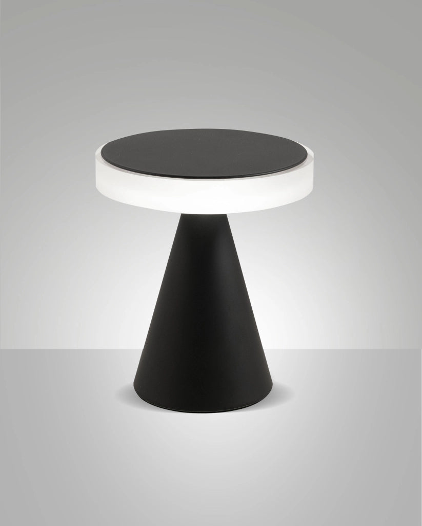 Lampada da Tavolo LED Fabas Luce Neutra 8W 750lm 3000K, Struttura Metallo e Metacrilato con Regolazione a Tocco, Colore Nero - Fabas Luce