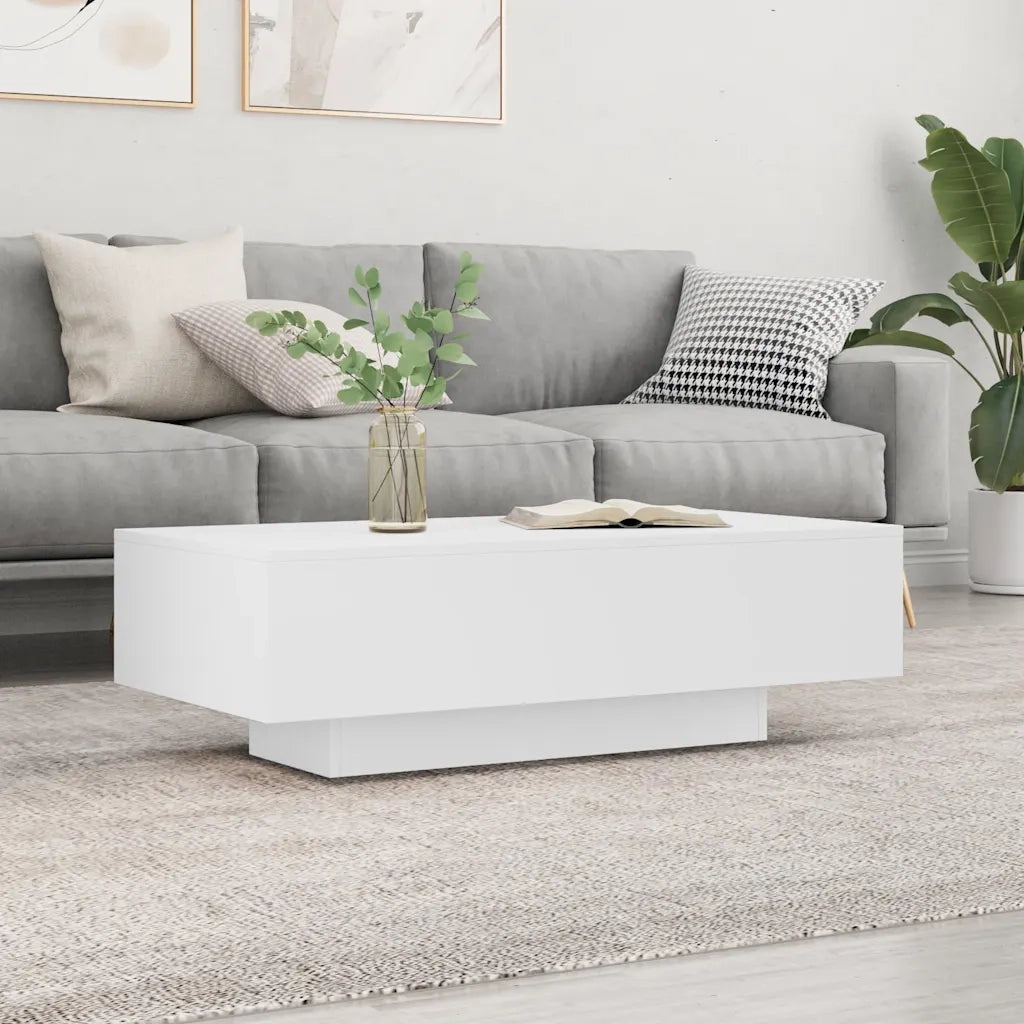 Tavolino da Salotto Bianco 100x49,5x31 cm in Legno Multistrato 833889