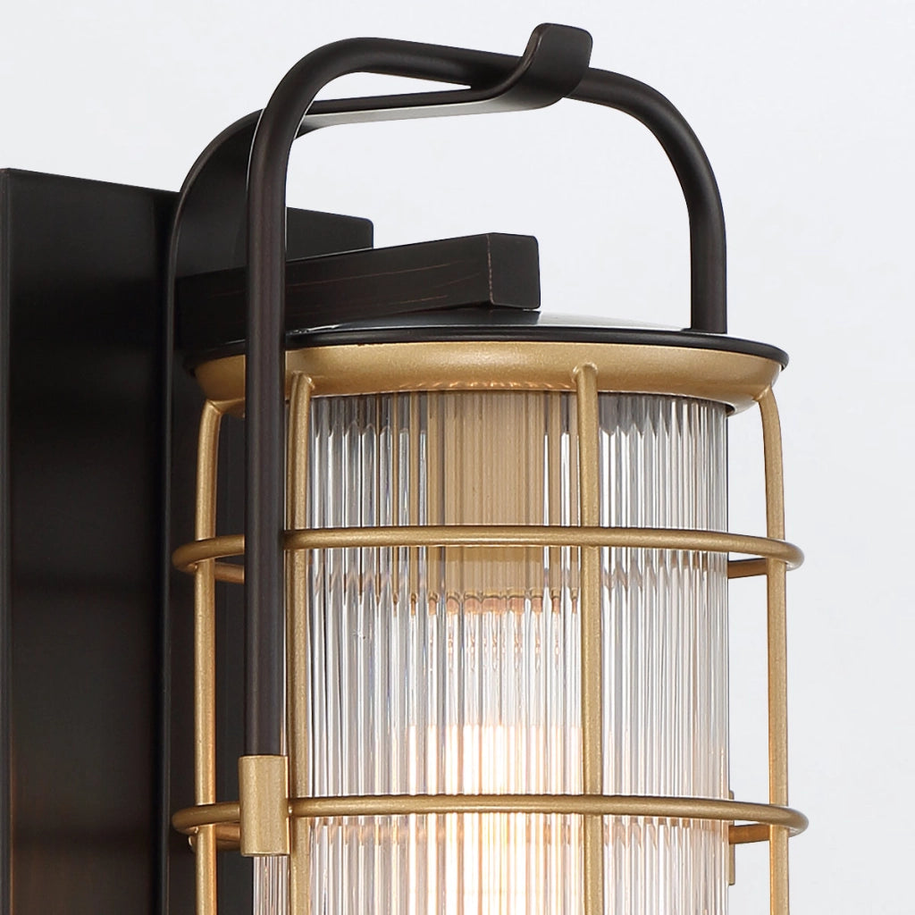 Applique esterna industriale bronzo oro E27 IP44 Quintiesse