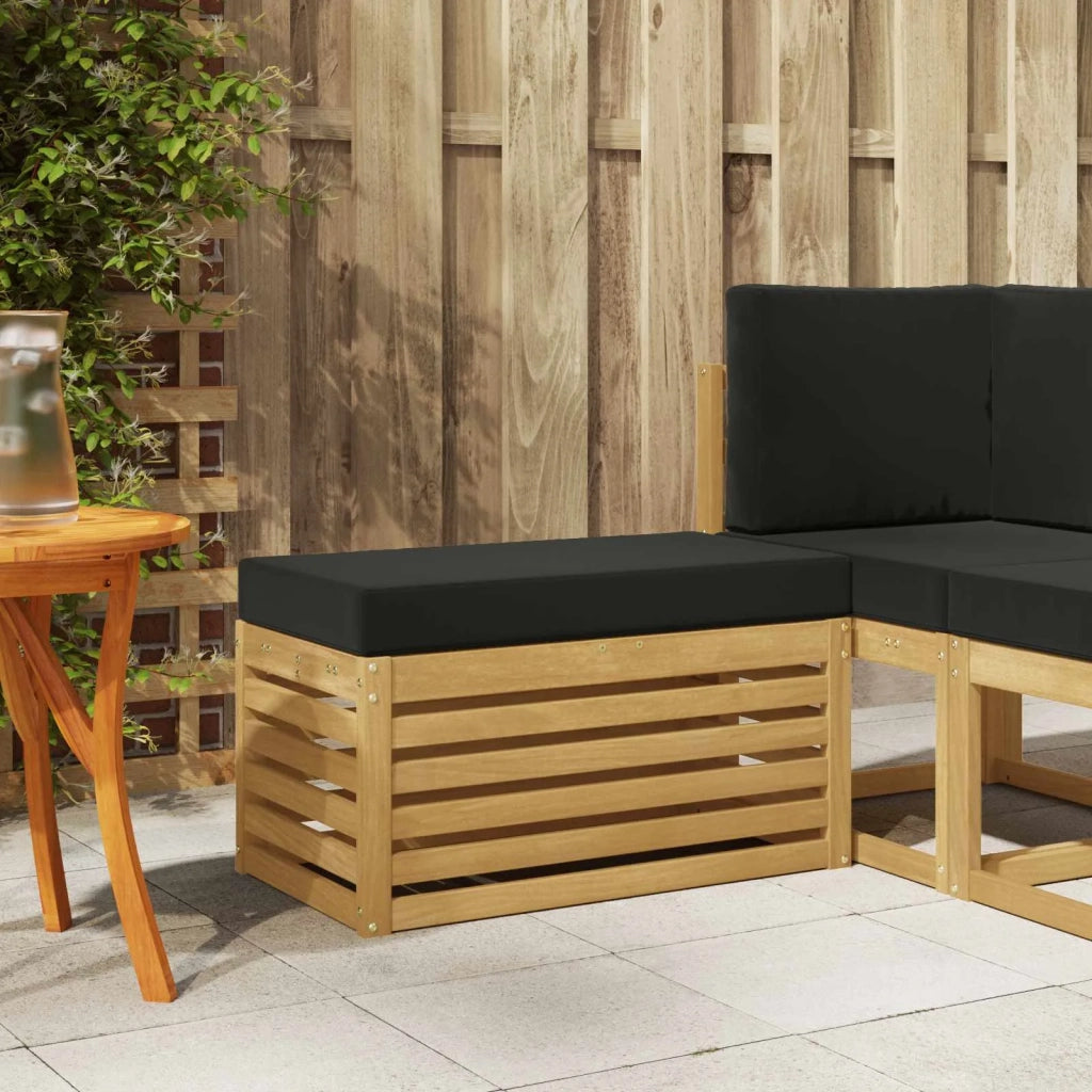 Sedia da giardino-Panca da esterno con cuscino Bianco 412108