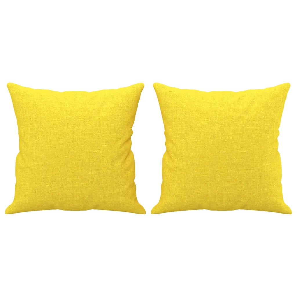 Set di Divani 3 pz con Cuscini Giallo Chiaro in Tessuto 3202075