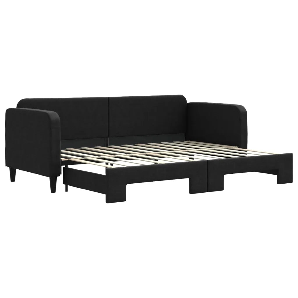 Divano letto | Sof¨¤ letto | Letto singolo Estraibile Nero 80x200 Tessuto