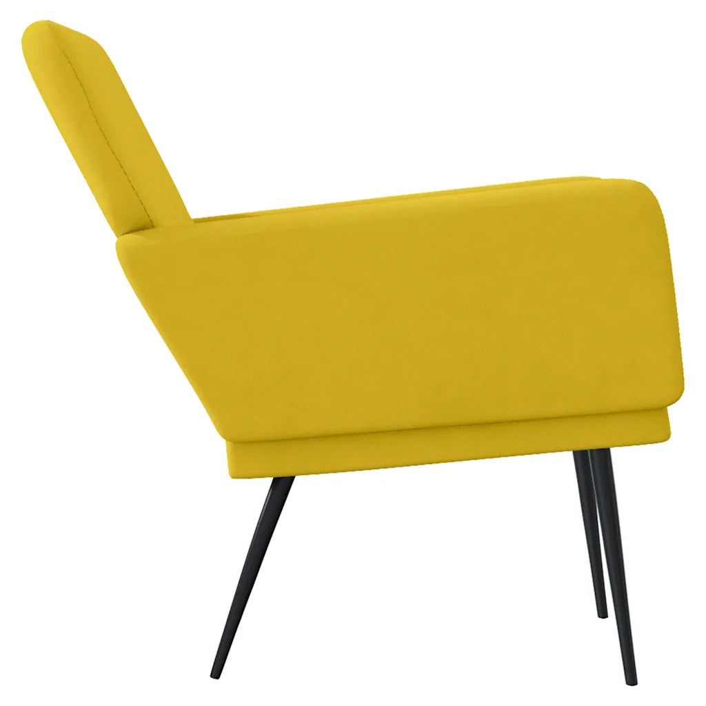Poltrona Gialla 62x79x79 cm Velluto 351378