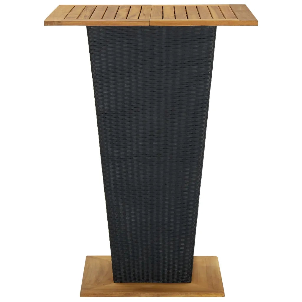 Set da Bar da Giardino 9 pz con Cuscini in Polyrattan Nero 3064862