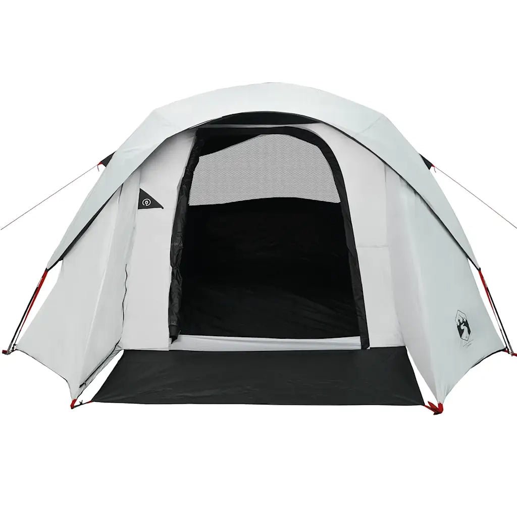Tenda Familiare Cabina 6 Persone Bianca Tessuto Impermeabile