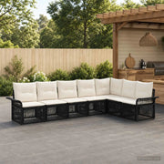 Set Divano da Giardino 7 pz Nero polyrattan 3434839
