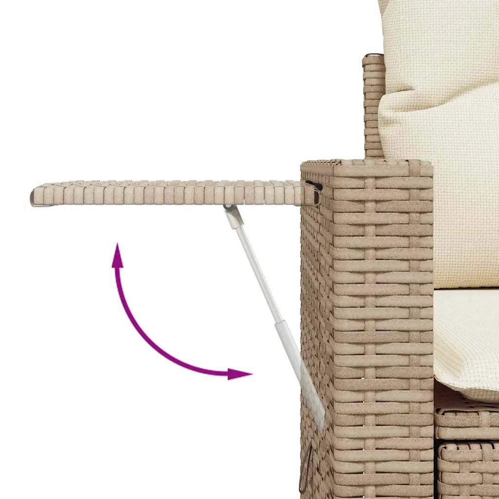 Set Divano da Giardino con cuscino 11 pcs Beige Poly Rattan 3361721