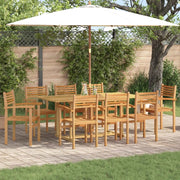 Set da Pranzo per Giardino 9 pcs Marrone Legno di teak solido