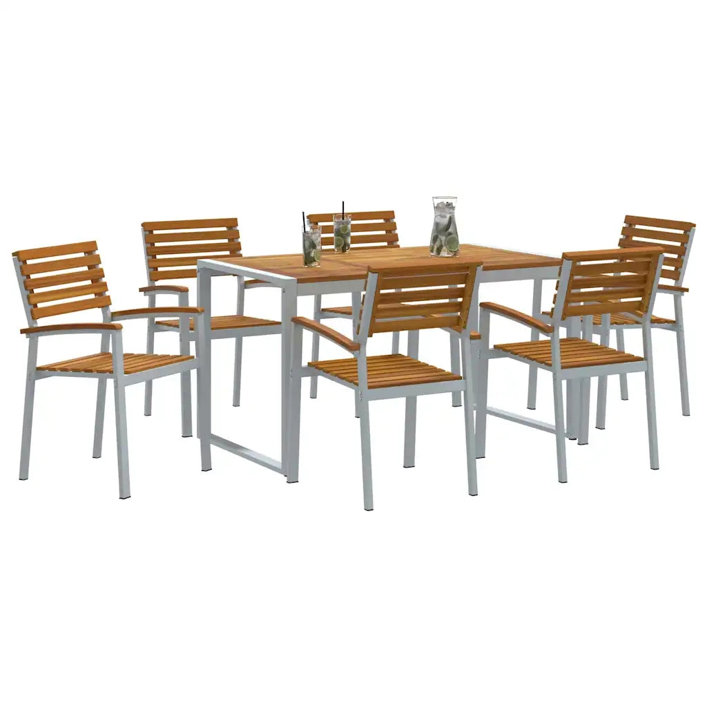 Set da Pranzo per Giardino 7 pcs Grigio 3284360