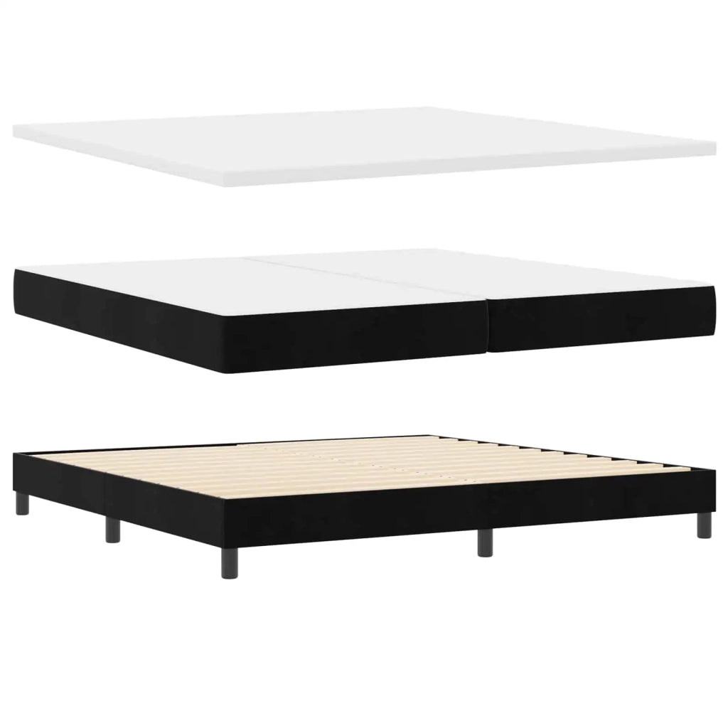 Letto a molle con materasso Nero 200 x 200 cm Velluto 3340408
