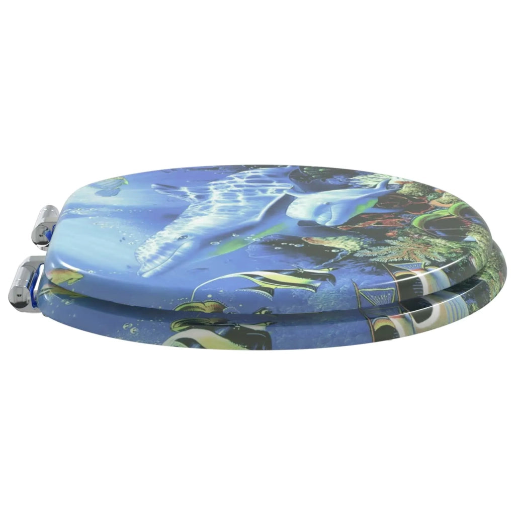 Sedile per toilette con chiusura morbida 2 pcs Blu 44 x 38 cm 3414536
