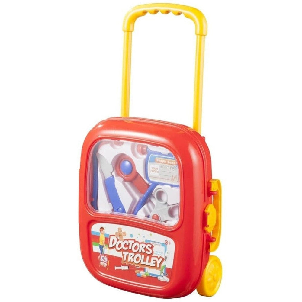 Trade Shop - Valigetta Trolley Dottoressa Giocattolo Bambini Accessori Forbici Stetoscopio -