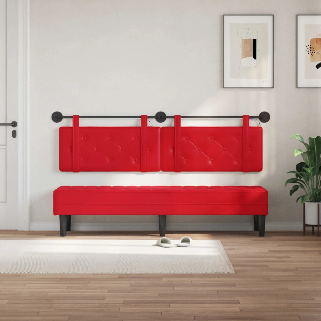 Testiera sospesa Con luce LED Rosso Similpelle 3424237