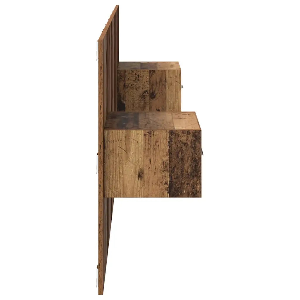 Testata con Comodino 3 pcs Legno vecchio Legno multistrato 3415637