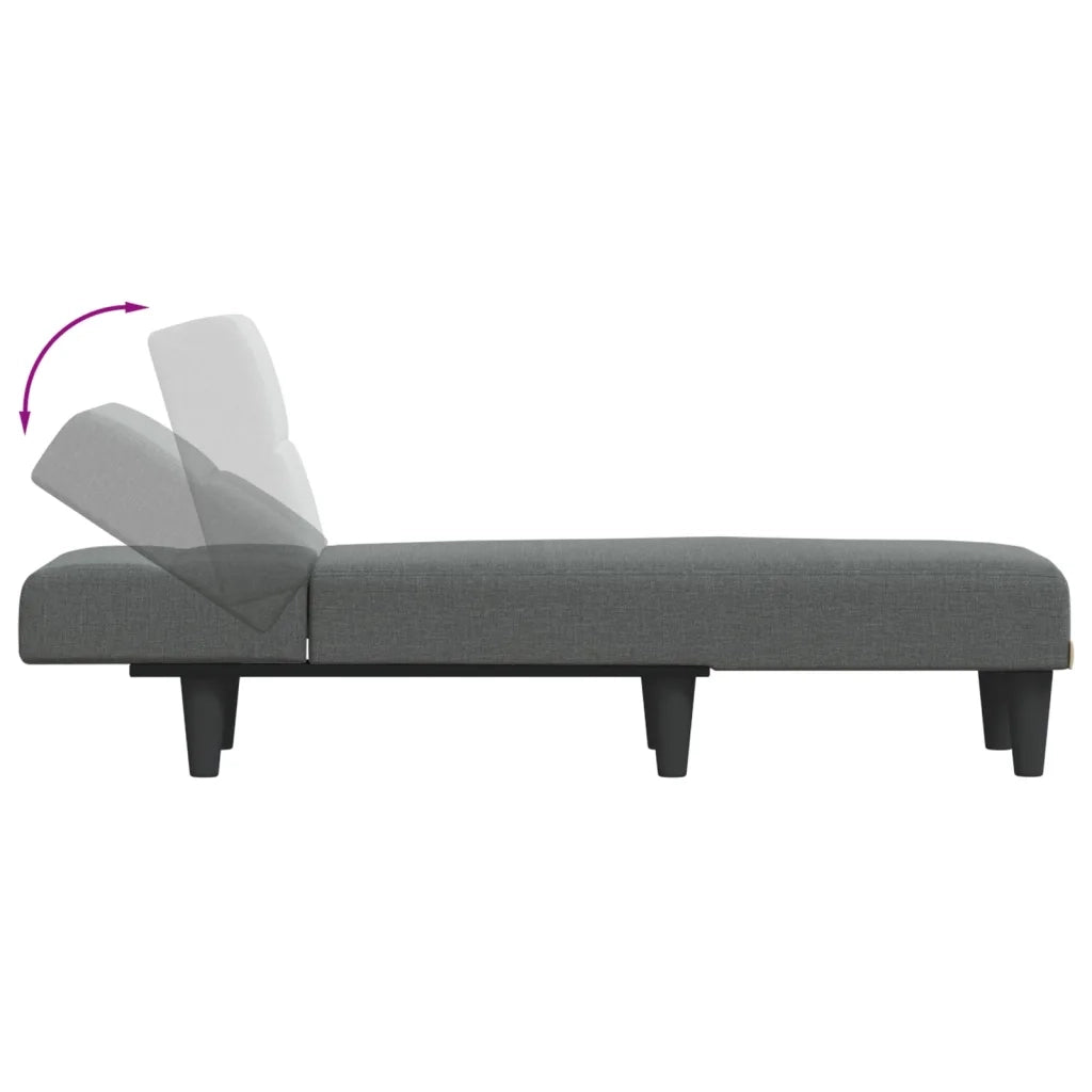 Chaise Longue in Tessuto Grigio Scuro 352817