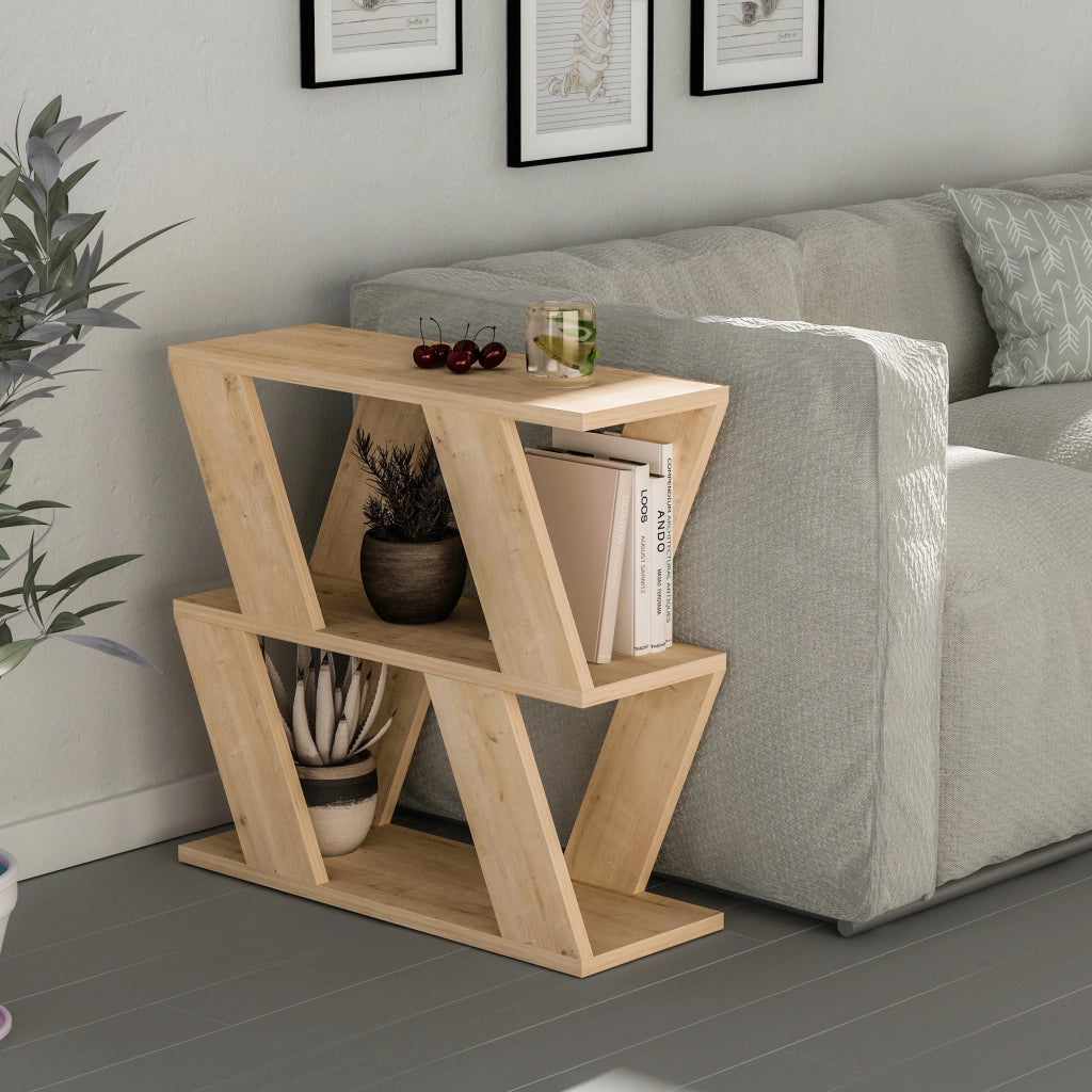 Tavolino laterale in legno "Lazena" - 60 x 22 x 57 cm - Rovere