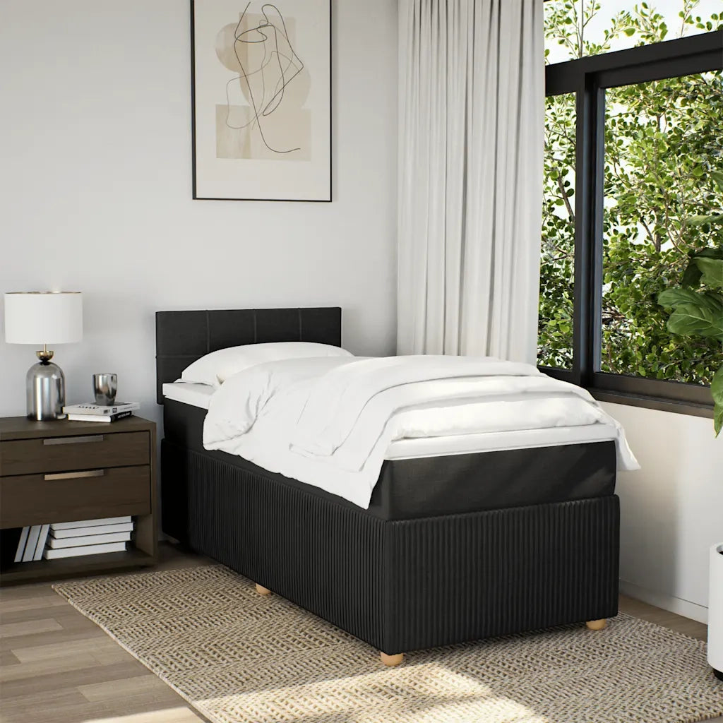 Giroletto a Molle con Materasso Nero 80x200 cm inTessuto