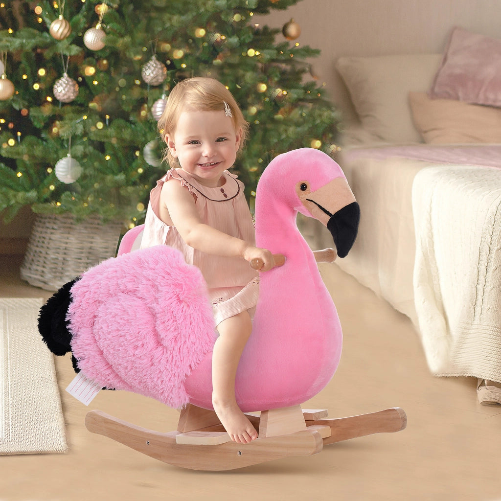 Cavallo a Dondolo Bambini Legno Sicurezza Rosa ¨C Minimal