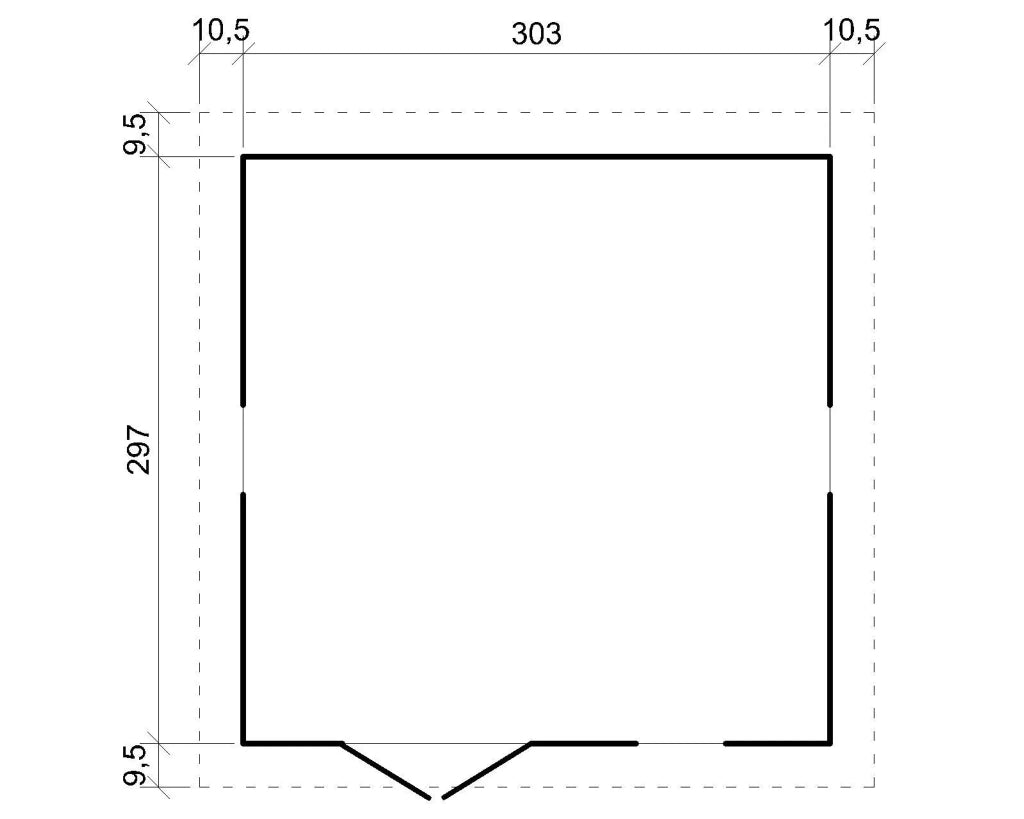 TIMBELA M335 Casa da giardino in legno naturale A226x316x324 cm/9 m²