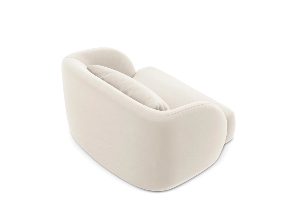 Cosmopolitan Design - Poltrona "Tulum" in velluto beige chiaro 