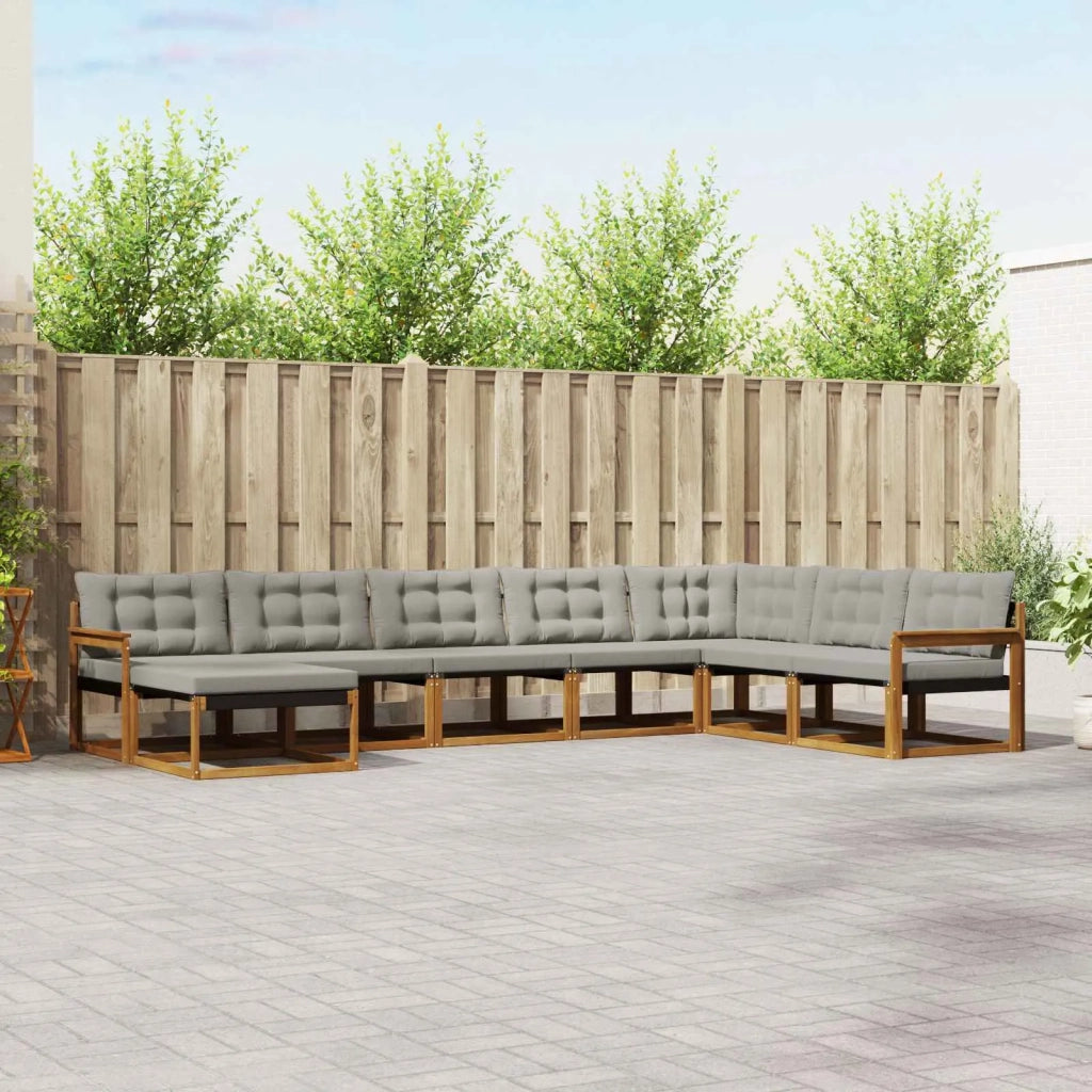 Set di divani da esterno 8 pcs Grigio Naturale e Chiaro 3369738