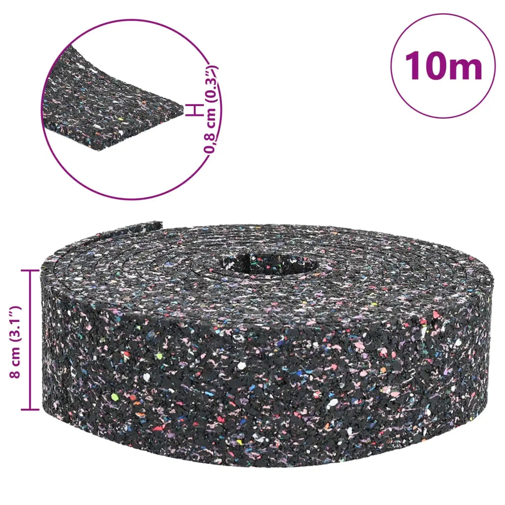 Rotolo di Granulato in Gomma Nero 1000 x 8 x 0,8 cm Gomma 42027271