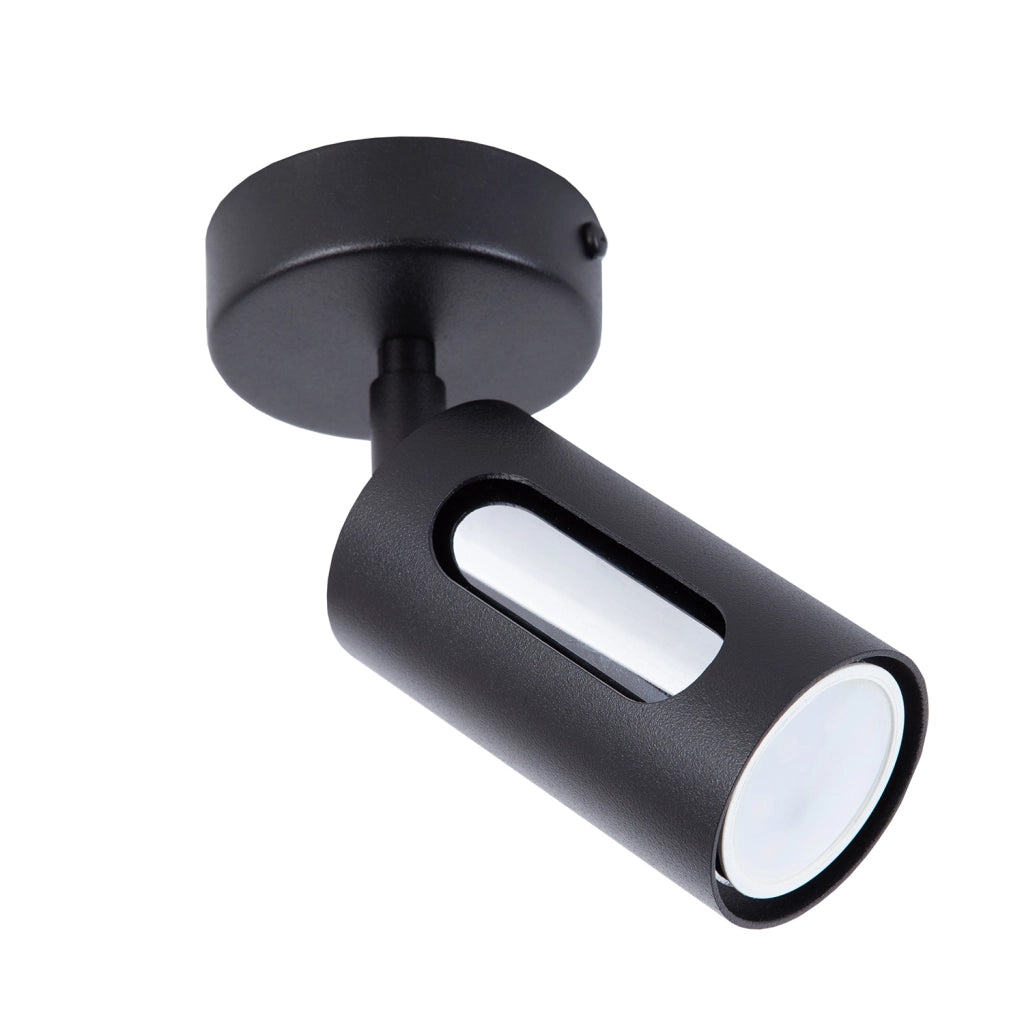 Faretto parete/soffitto tondo nero-argento 1xGU10 Flow Sigma