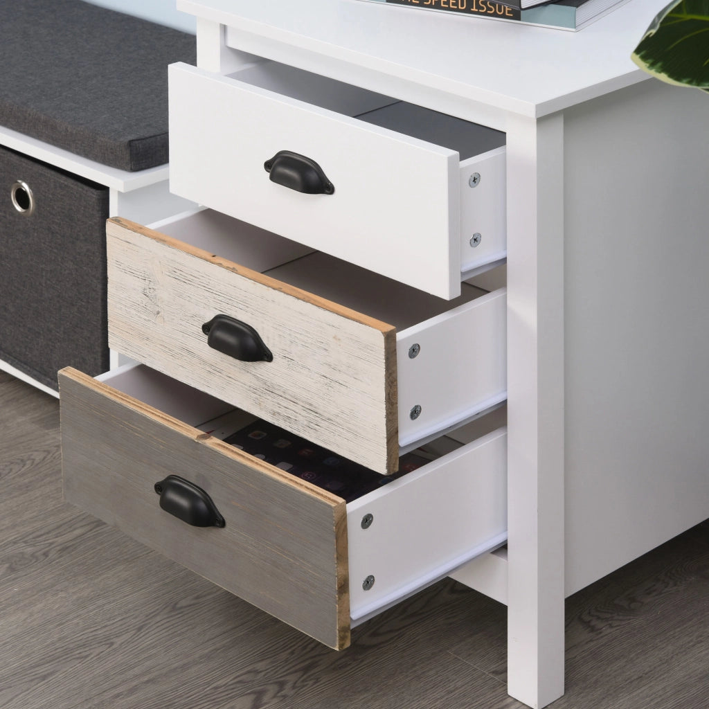 Comodino con 3 cassetti ¨C Minimal ¨C Bianco 50x38x65 cm