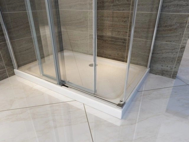 Box Doccia in Cristallo 8 MM Due Lati Fisso piu' Porta Scorrevole - Misura: 80 x 90 x h195