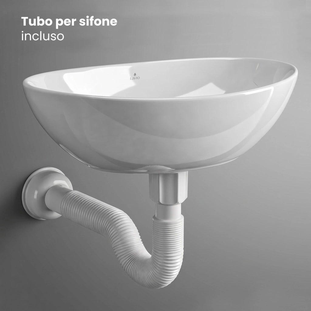 Lavabo da appoggio ovale OVALIS ceramica 41 cm Bianco