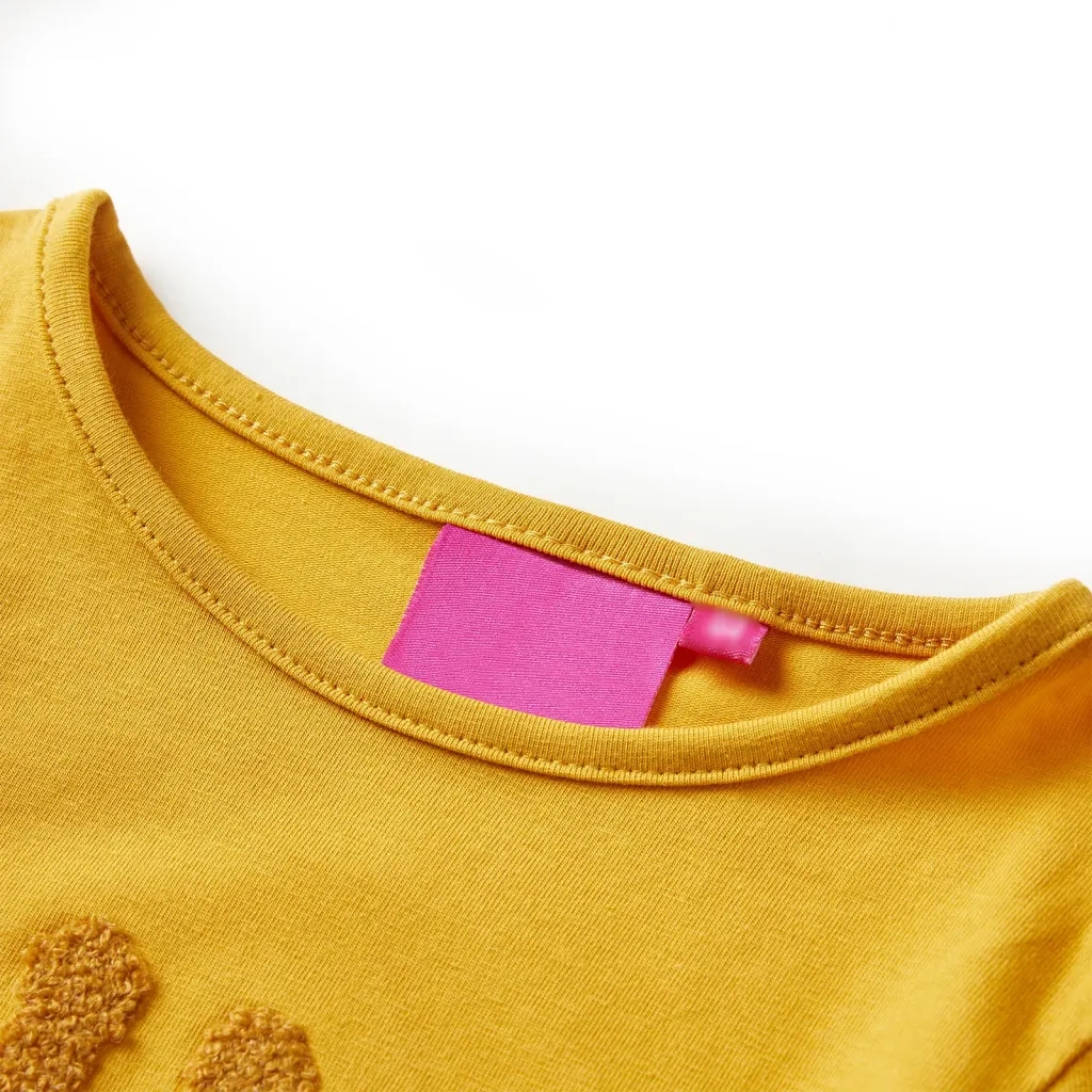 Maglietta per Bambini a Maniche Lunghe Ocra Scuro 140