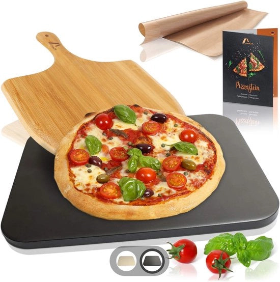 Piatto per pizza in legno di bambù – Pizza più croccante a casa - Nero
