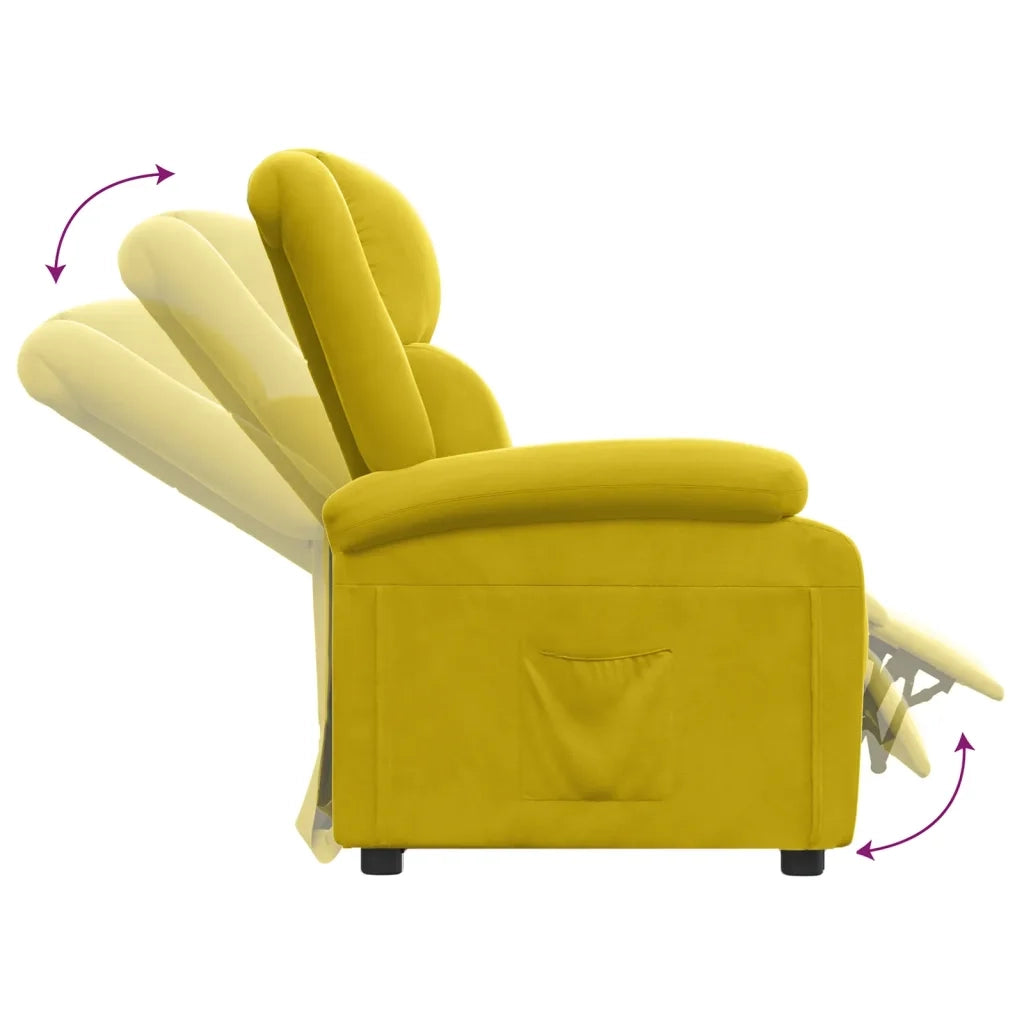 Poltrona Reclinabile Gialla in Velluto 342406
