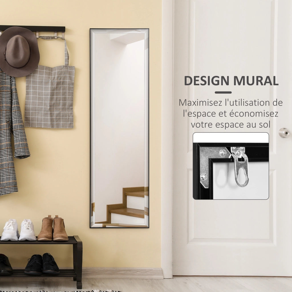 Specchio Muro ¨C zephmum ¨C Nero Alluminio 120x35 cm
