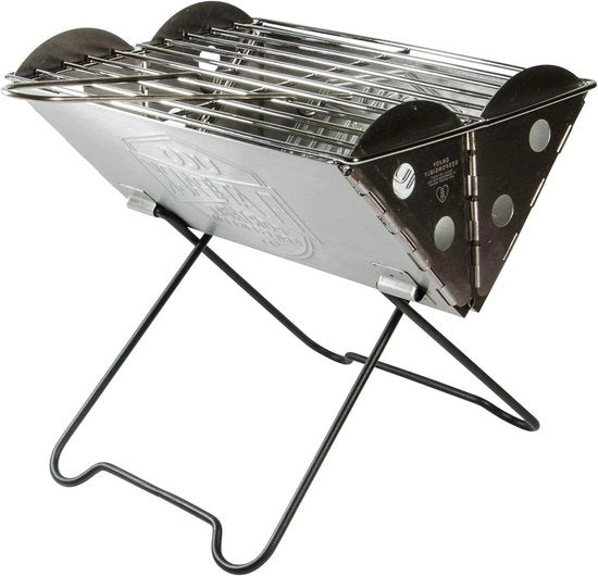 Grill portatile pieghevole per BBQ unisex in colore argento.