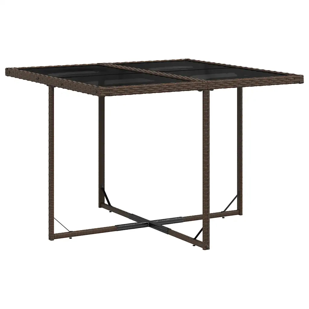 Set da Pranzo da Giardino 9pz con Cuscini Marrone in Polyrattan 3211197