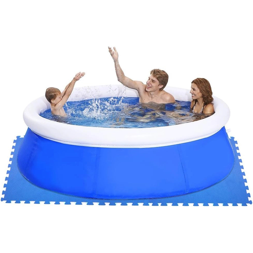 TAPPETO TAPPETINO PUZZLE MORBIDO PER PISCINA 60x60x0,8cm ANTISCIVOLO 6PZ BLU DIVINA HOME