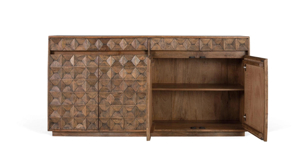 Credenza in legno di mango con finitura anticata