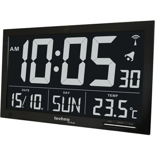 Technoline WS8007 Sveglia Digitale con Termometro e Display LCD colore Nero