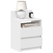 Comodini 2 pz con 2 Cassetti Bianchi 40x33x60 cm 858561