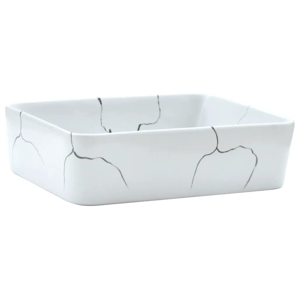 Lavabo da Appoggio-Lavandino-Lavello Bianco Rettangolare 46x35,5x13 cm Ceramica