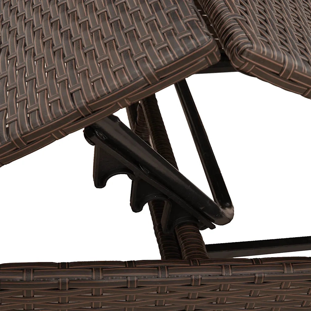 Lettino prendisole con Cuscino in Polyrattan Marrone 4002708