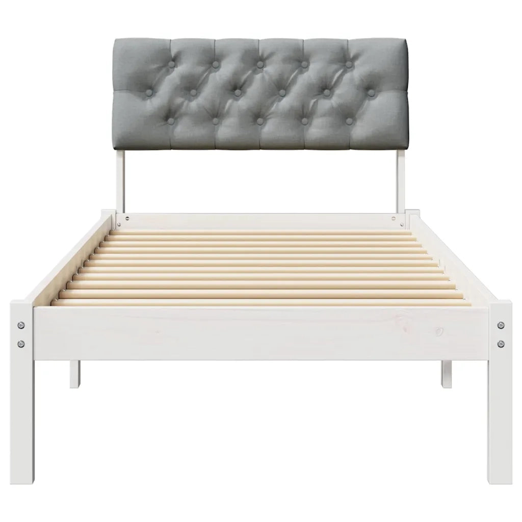 Struttura del letto-Giroletto-Rete del Letto Bianco e grigio chiaro 75 x 190 cm 145287