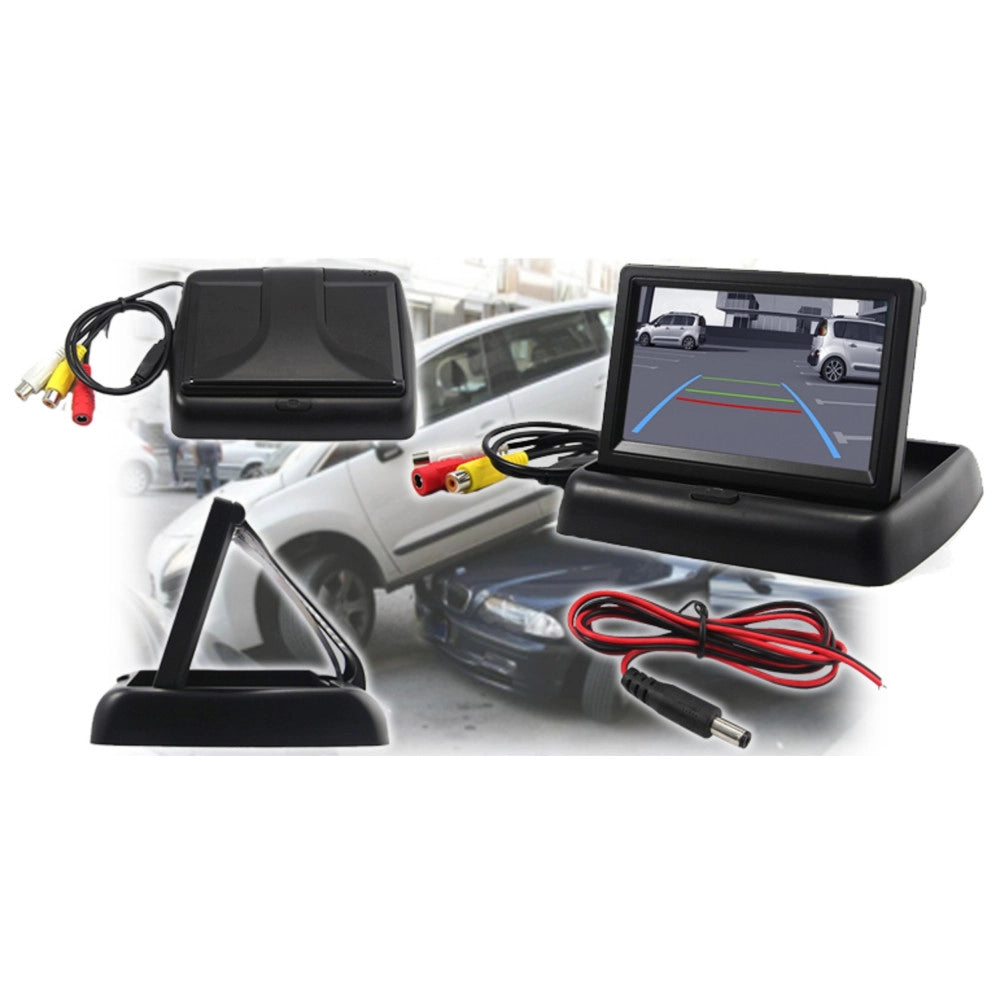 Trade Shop - Monitor Lcd A Scompars Tft 4.3" A Colori Auto Camper Per Telecamera Retromarcia -