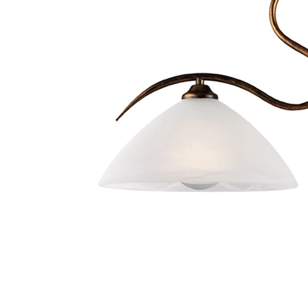 Lampadario Rustico Miranda 2 Luci Marrone e Bianco LuceArt Classic
