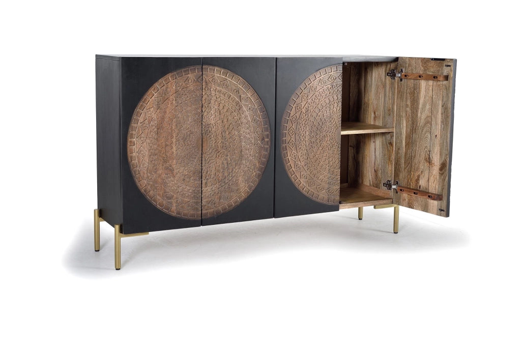 Credenza in legno di mango e metallo