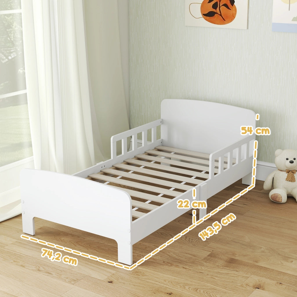 Letto per bambini con sponde di sicurezza ¨C Minimal ¨C MDF, bianco, 90x200 cm