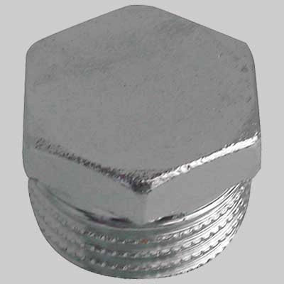 TAPPO MASCHIO ESAGONALE OTTONE CROMATO  3/8     MADE IN ITALY