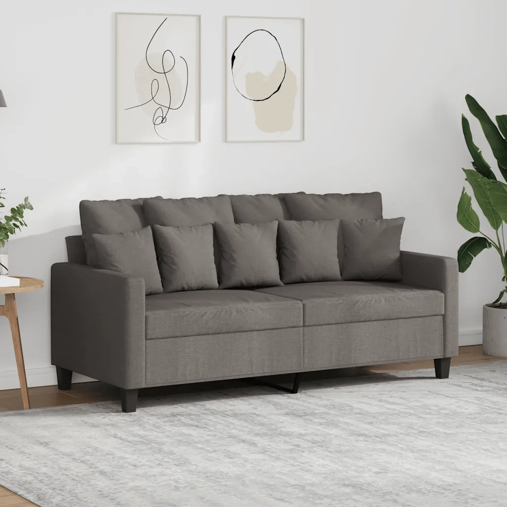 Divano a 2 Posti-Sofa 2 Posti Tortora 140 cm in Tessuto 357756